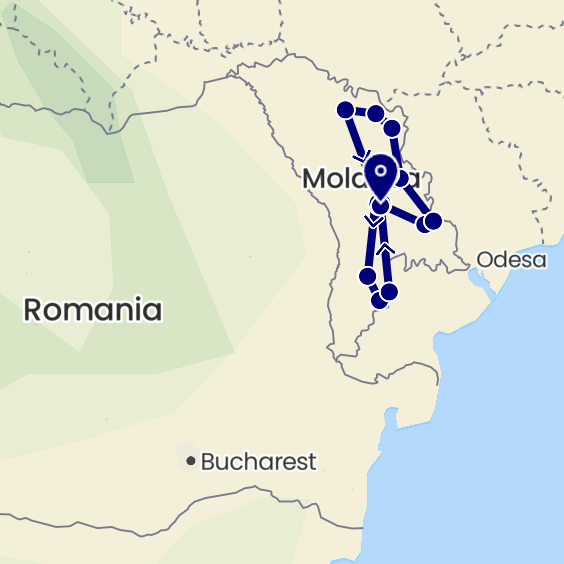 Itinerary of the photography trip in Moldova and Transnistria